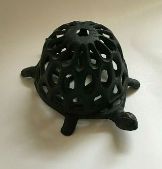 Vintage Black Cast Iron Turtle Shaped String/twine Holder