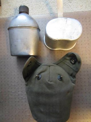 Ww2 Us Canteen,  Cover,  & Cup Made By C.  B.  A.  Belgium 1945 Vollrath Canteen Rare
