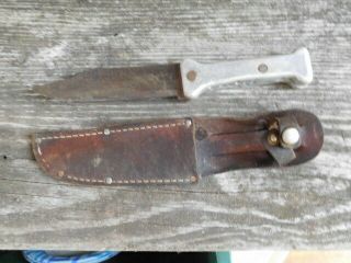Vintage Ww2 Hand Made Trench Art Theater Knife With Scabbard