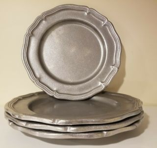 Set Of 4 Vintage Wilton Pewter Plates 10.  5 Inches
