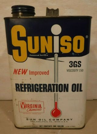 Sunico Sunoco 3gs Viscosity 150 Refrigeration Oil Sun Oil Co 1 Gallon Tin Can