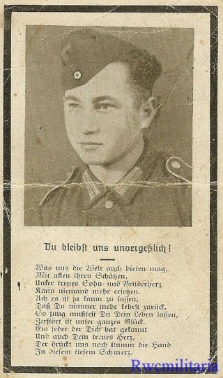 Death Notice: Wehrmacht Gefr.  In Panzer Gren.  Regt; Kia In Warsaw Uprising 1944