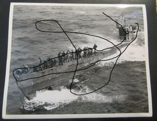 Ww2 Era 1945 Rare Photo U - Boat,  U - Boot,  U - 505 With Boarding Party Deck Awash 8