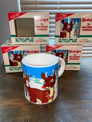 Rudolph The Red Nosed Reindeer Musical Light Christmas Coffee Lite - Mug Blinkymug