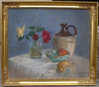 Fine Still - Life With Jug And Banana.  Signed And Dated 1923.