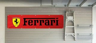 Ferrari Flag Scuderia Racing 2 X 8ft Banner Garage Automotive Mechanic Service