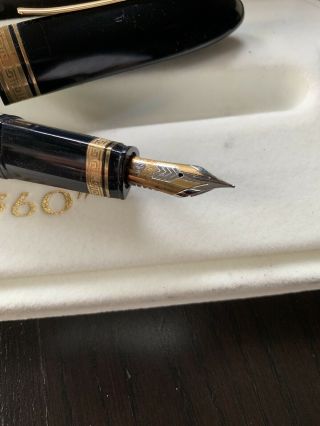Omas 360 Magnum Black & Gold Fountain Pen - 18kt XFine Nib - c.  1998 - Italy 3