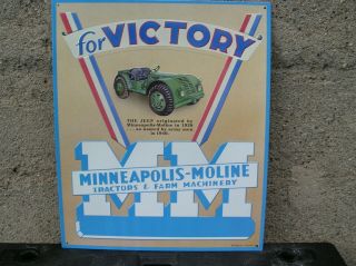 Jeep Minneapolis Moline V Is For Victory Tacker Sign By Aaa Sign Co Coitsville