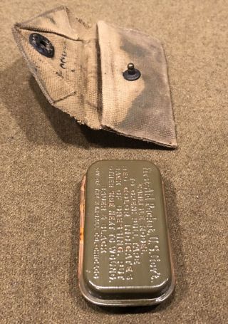 US Army USMC Military WW2 Medic Canvas Web FIRST AID POUCH WWII Carlisle Bandage 2