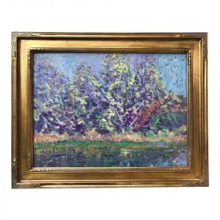 American Impressionist Oil Painting Landscape By Harry Hoffman Old Lyme School