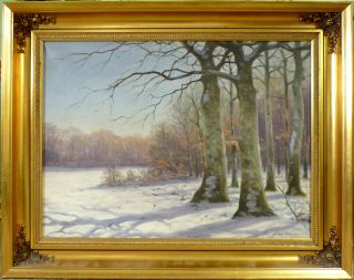 Karl Emil Lundgreen Forest Landscape Covered In Snow.