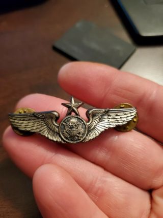 Vintage Military Pilots Wings Sterling Pin Wwii? Air Force Army