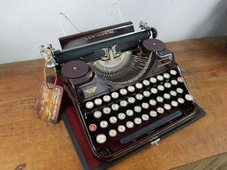 Collectible Typewriter Continental Klein Burgundy 24.  063 - No Risk With