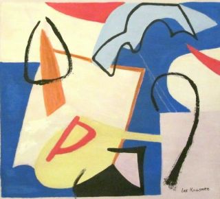 Vintage Abstract Canvas Signed Lee Krasner,  Modern Art 20th Century
