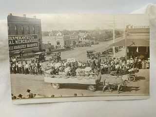 1917 Lincoln Main Street Parade Kansas Rppc Lincoln Mercantile Buick Agency