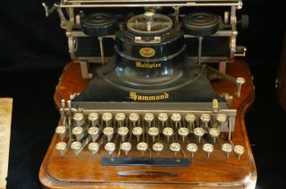 Rare Hammond Multiplex Typewriter w/ Wood Case,  Antique Typewriter 1913 2