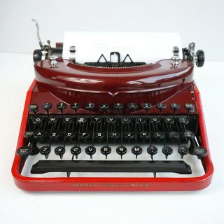 Rare Maroon / Red Remington Noiseless Portable Typewriter