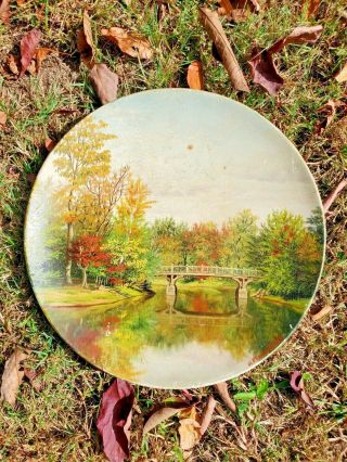 1884 Fall/autumn Landscape Oil Painting By W.  P.  Pendrell On Cardboard