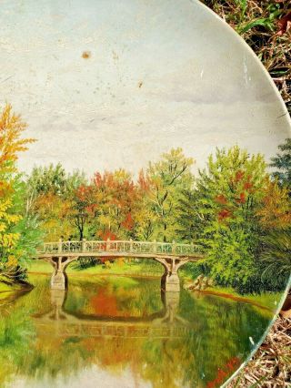 1884 Fall/Autumn Landscape Oil Painting by W.  P.  Pendrell on Cardboard 2