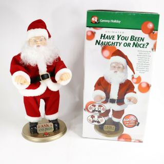 Gemmy Holiday Naughty Or Animated Santa Claus Battery Operated Christmas