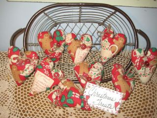 9 Gingerbread Hearts Ornaments Vintage Look Christmas Decor Wreath Accents