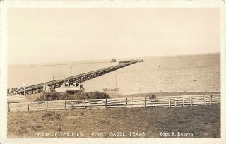 Point Isabel Tx View Of Pier C 1925 Rppc Real Photo Postcard Ar08