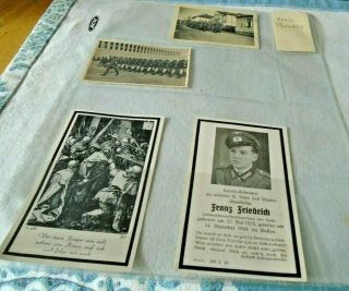 Orig.  Vintage Wwii German Nazi Parade 1940 Photos & Franz Friedrich Burial Cards