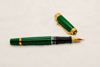 Aurora Italian Flag Fountain Pen Green 18kt Solid Gold Medium Nib Boxed LE 1223 3