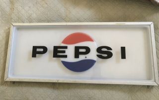 Pepsi Cola Metal And Plastic Machine Sign 10 X 25