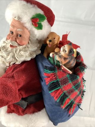 Clothtique Possible Dreams Bag of Buddies Santa Claus Figure Pets Cat Dog w/ Box 3