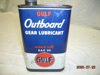 Gulf Old Logo Outboard Gear Lubricant Quart
