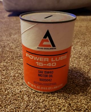 Allis Chalmers Motor Oil Can Bank,  Power Lube 15 - 40