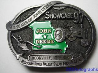 1997 John Deere Showcase Booneville Mo Tractor Advertising Belt Buckle 404/500