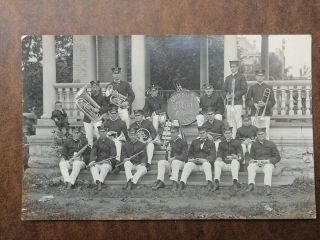 1909 Aurora Nebraska Concert Band In The Park Rppc Postcard