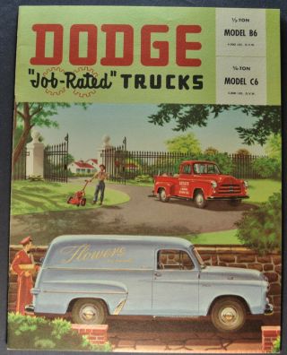 1954 Dodge 1/2 To 3/4 - Ton Truck Brochure Pickup Panel Stake