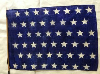 Vintage Silk Union Jack 48 Star Parade Flag 13 " X 9 " Naval Ensign