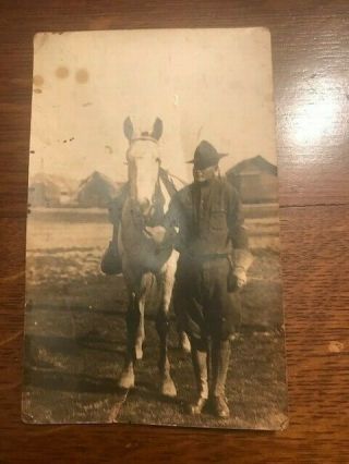 Vintage Post Card Of A Mounty
