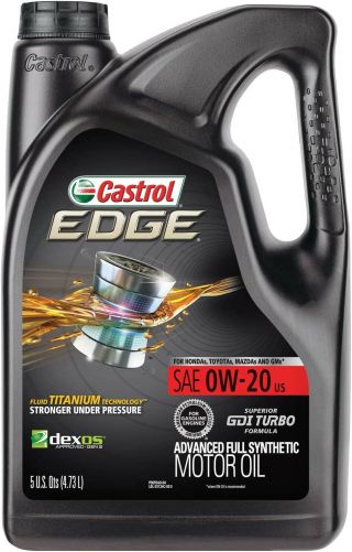 Castrol 03124 Edge 0w - 20 Advanced Full Synthetic Motor Oil,  5 Quart