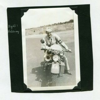 Vintage Wwii Photo Us Army Military Police Mp Harley Davidson Motorcycle 432197