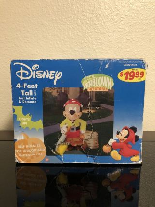 Disney Mickey Mouse 4 Foot Pirate Lighted Airblown Inflatable Halloween