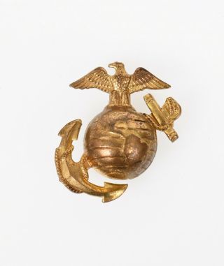 Wwii Usmc Marine Corps Ega Dress Hat Badge Insignia Set Em / Nco