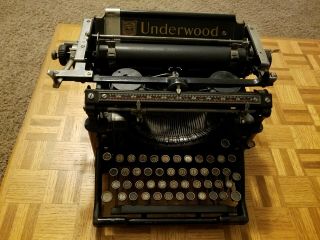 Antique 1913 Black Underwood Standard No.  5 Typewriter 628157 - Wrkg