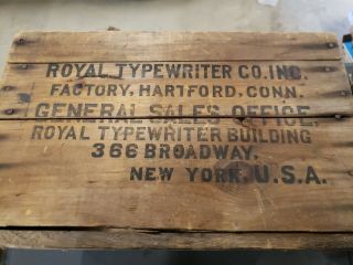 Antique/Vintage Royal Model 10 Typewriter Beveled Black Glass Sides,  Orig Box 3