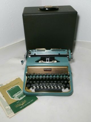 Vintage 1950s Underwood Quiet Tab De Luxe Golden Touch Typewriter Mcm Atomic