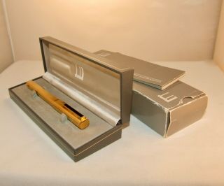 Dunhill Gemline Dress Fountain Pen - Gold Plated - & Boxed With Sleeve