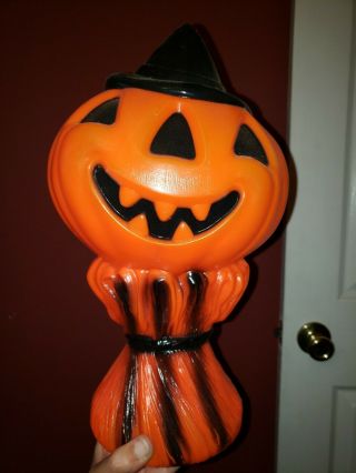 Vintage Empire Plastic 1969 Jack O Lantern Halloween Pumpkin Blow Mold Read 14”