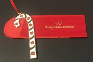 Wallace Candy Cane Ornament Presents Gold Plated