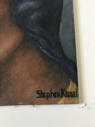1944 Native American Man painting by Stephen Kissel oil on canvasboard 3