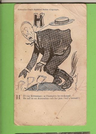 A.  Comic Postcard - " H " Horseman