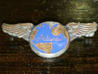 Vintage Pan Am Atlantic Airlines Pilot Wings Pin Lapel Badge Sterling